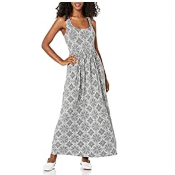 Amazon Essentials | Dresses | 24amazon Essentials Grey Printed Sleeveless  Drop Waist Maxi Dress Medium | Poshmark